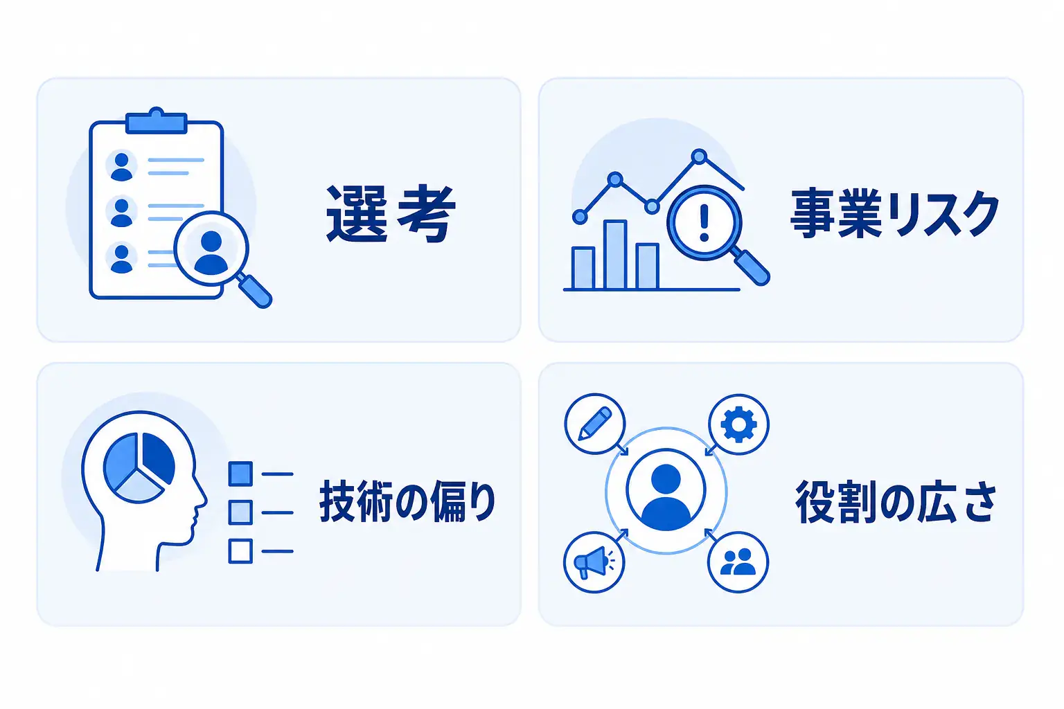 選考・事業・技術・担当範囲の注意点を整理する